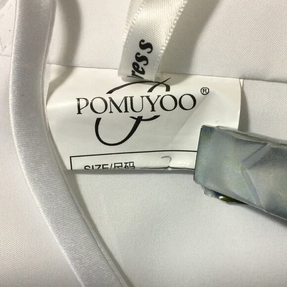 PARTY DRESS 2 XS white satin backless lace up bride bachelorette mini NEW B151 - Picture 8 of 8